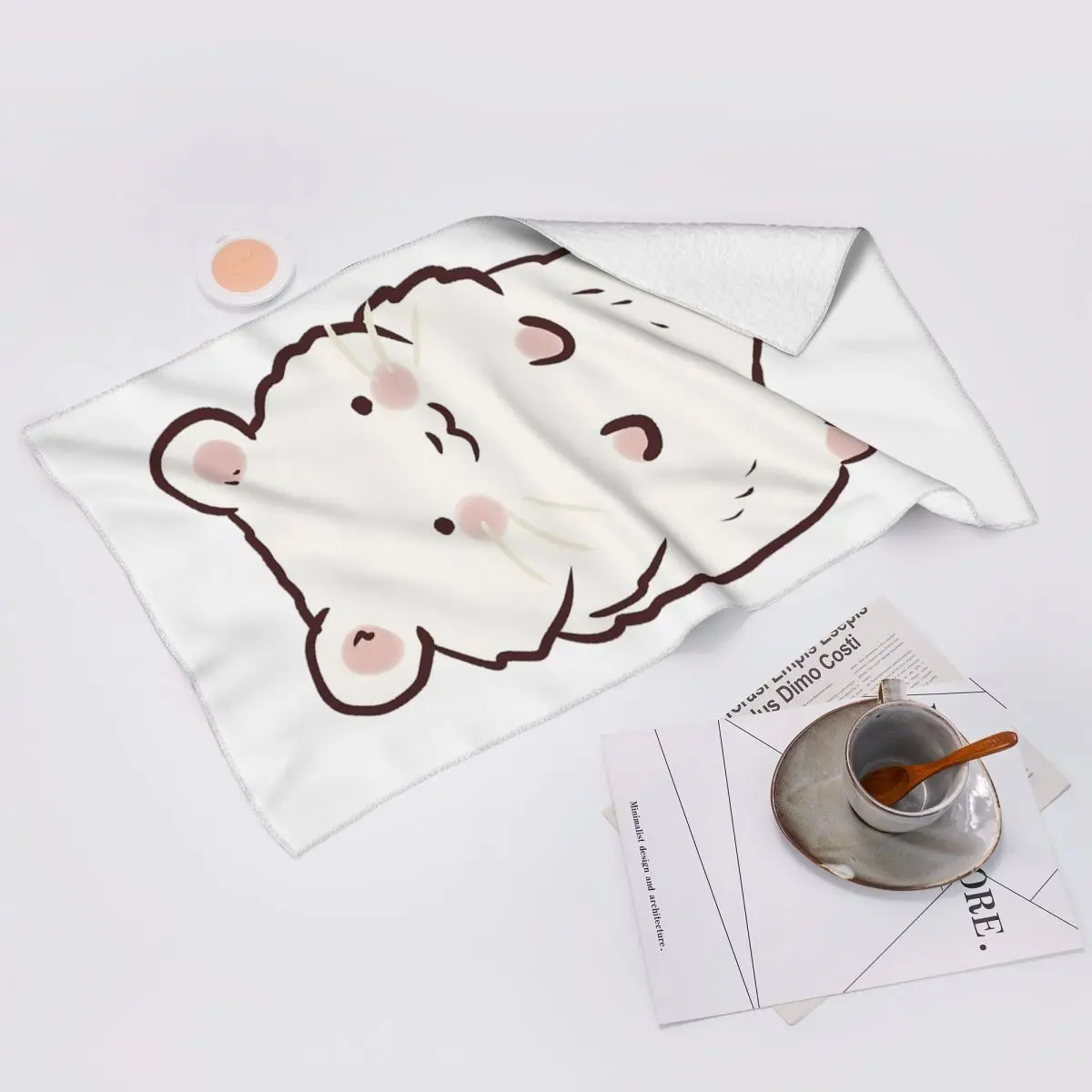 Custom Cute Hamster Drawing Soft Face Towel Quick Dry Pool Bath Cotton Towels Breathable