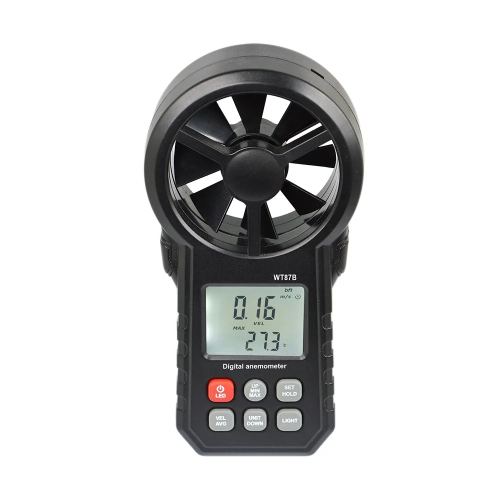 WT87B Real-time Measurement Digital Anemometer Wind Speed Meter With Big LCD Display