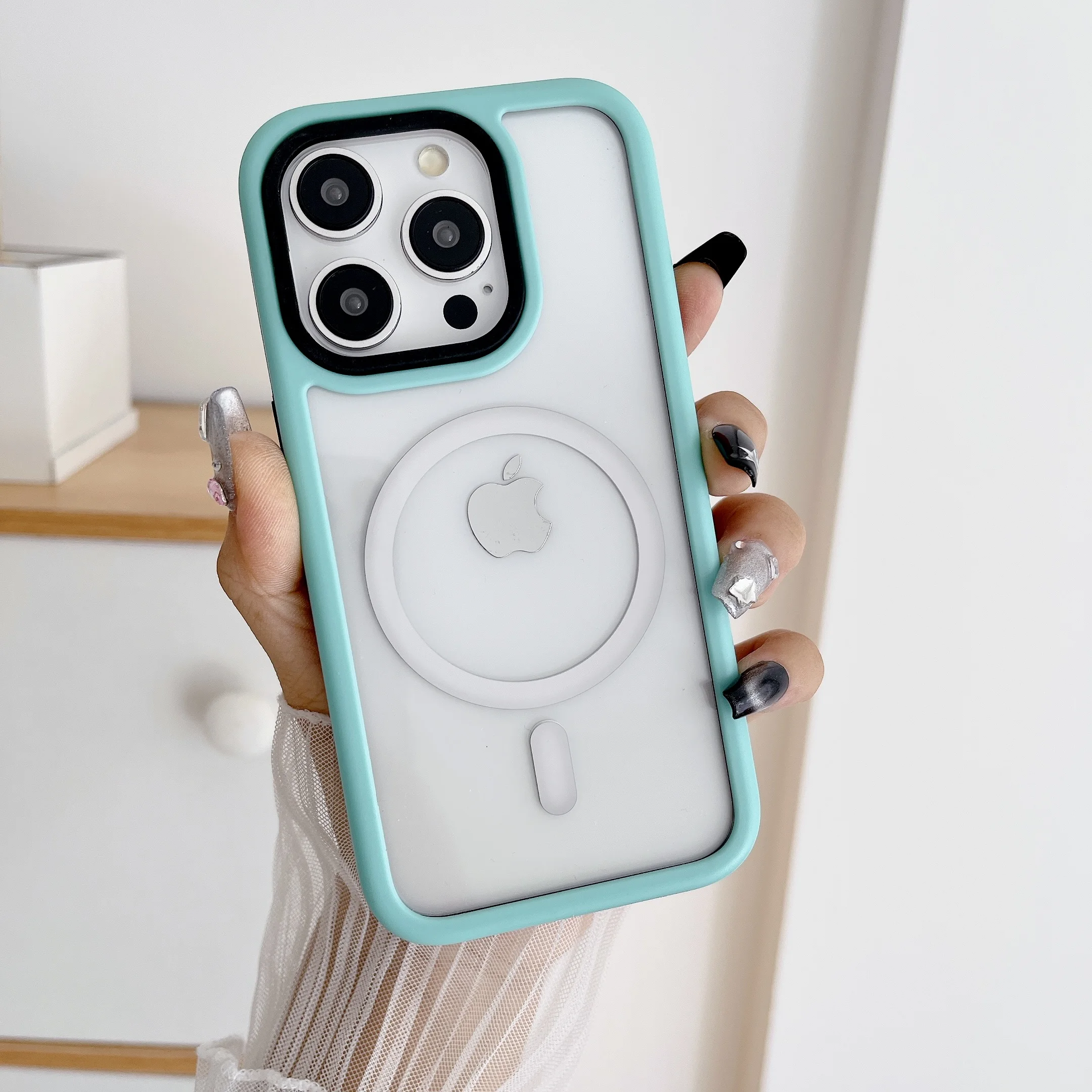 Candy Color Transparent Magnetic Cover For iPhone 16 Pro Max 16 Plus Wireless Charging Case For iPhone 15 Pro 14 13 Hard Cases