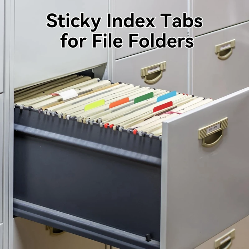 1200 Pieces Tabs 2 Inch Sticky Index Tabs, Colored Page Markers Repositionable Divider Tabs (60 Sets 10 Colors)