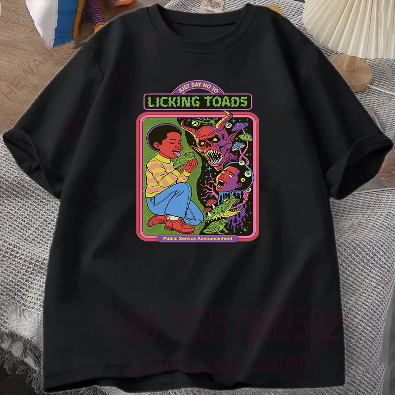 

Спортивный костюм с принтом лизания жабов, мужские футболки, повседневные уличные футболки в стиле хип-хоп, дышащие мягкие хлопковые спортивные свободные футболки с короткими рукавами унисекс