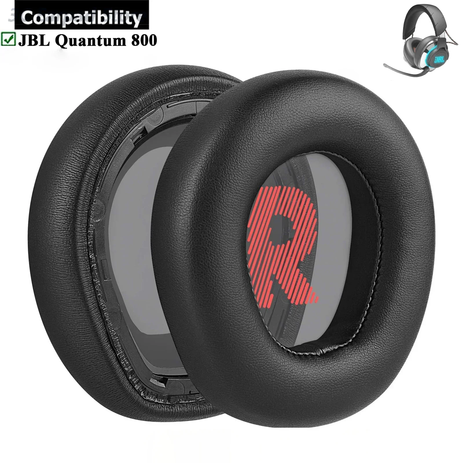 Replacement Ear Pads Potein Leather and Soft Foam Cover Ear Cushion for JBL Quantum Q800 Wireless Gaming Headphone