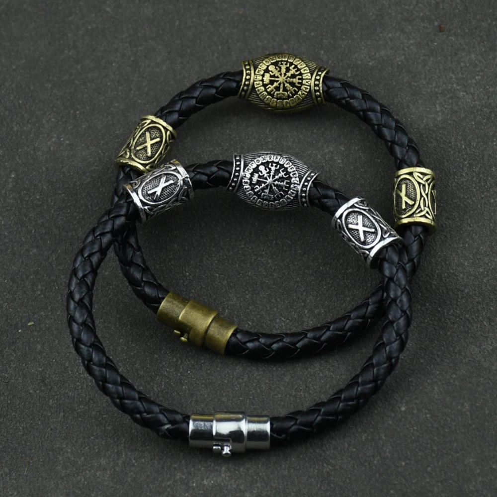 Male slavic Kolovrat Viking bracelet men Norse Vegvisir Odins Symbol Bangle Pagan Norse Jewelry Viking Runes Compass Bracelet