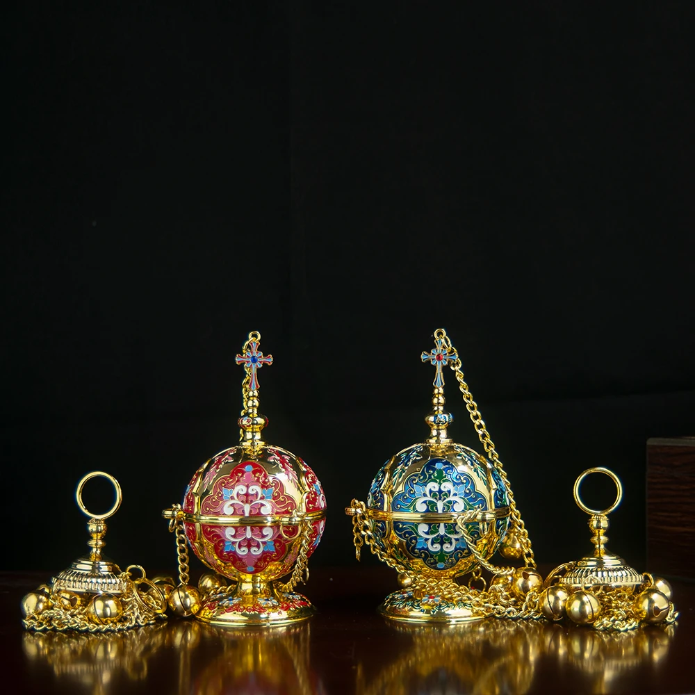 HTISOK Orthodox Hanging Censer with Chain 6.5