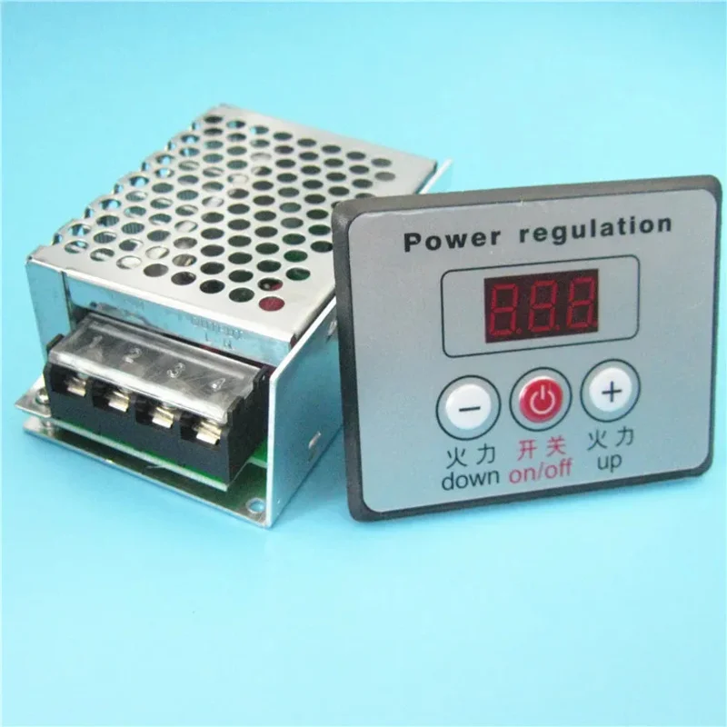 4000W Thyristor High Power Electronic Digital Voltage Regulator, Numerical Control, Dimming, Speed Regulation