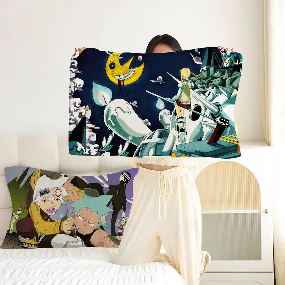 Classic Soul Eater Quick-Dry Polyester Pillowcase for Adult Women, Anti-Oil, Non-Slip, Sweat-Absorbent, Home Use