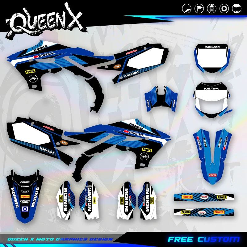 QUEEN X MOTO For YAMAHA YZF250 2019-2023 YZF450 2018-2022 WRF450 2019-2022 WRF250 2020-2023 Motorcycle Decal Sticker 003