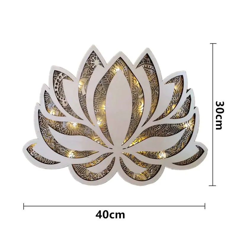 1PC Lotus Flower Light Mandala Yoga Room Art Decorative Ornaments Mandala Yoga Room Night Light Wall Hanging Home Decoration