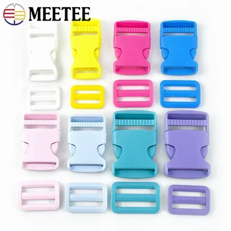 5/10Sets Meetee 25/32/38mm Plastic Side Release Gesp Tri Glide Slider Gespen tas Riem Singels Passen Haak DIY Accessoires