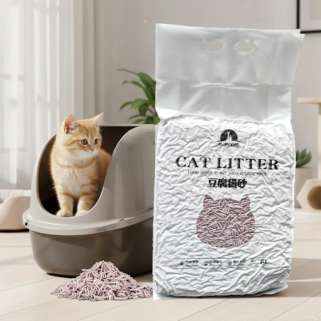 Multi-Gust Tofu Kattenbakvulling 6L/18L Lavendelgeur Hoge Absorptie Snelle Klompvorming Stofvrij Wasbaar Toilet Geurcontrole voor Huisdieren