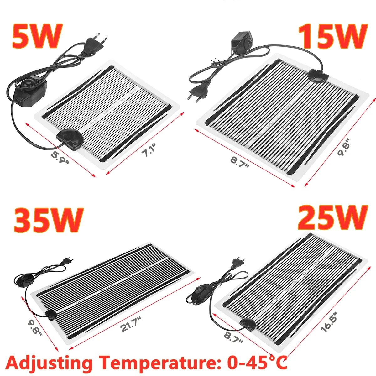 

5-35W Terrarium Reptiles Heat Thermal Mat Amphibiens Climbing Heating Warm Pads Mats Blanket Temperature Regulator Accessories