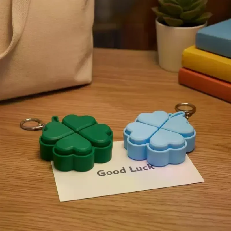 Four Leaf Clover Pop It Keychain Silicone Light Up Fidget Toy for ADHD Anxiety Relief Kids Backpack Charm Party Favor Presents view 5