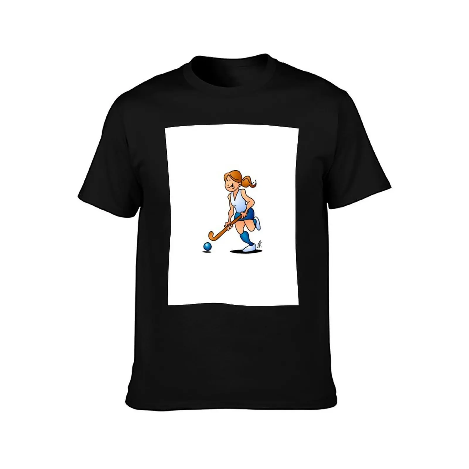 Field hockey girl Fitted T-Shirt Simple Trendy Casual T-Shirt
