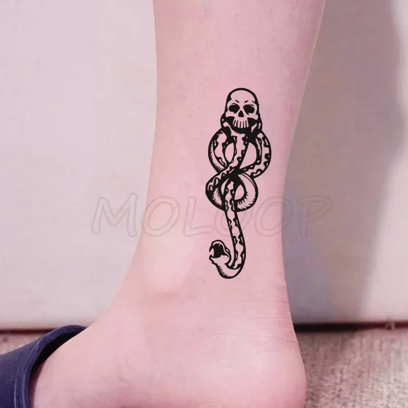 Loài Rắn Đầu Lâu Xương Chéo Anime Chống Nước Tạm Thời Miếng Dán Hình Xăm Tattoo Size Nhỏ Tatto Flash Tatoo Hình Xăm Giả Dành Cho Người Đàn Ông Cô Gái Nữ