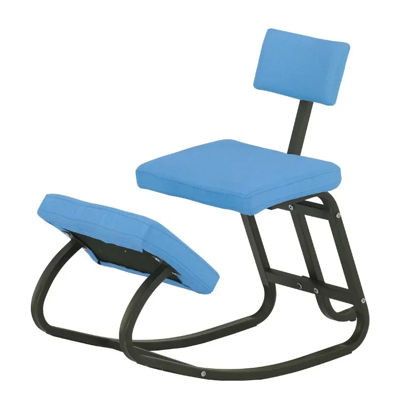 Rocking Wood Kneel Stool Ergonomic Kneeling Chair with Thick Cushion for Improving Posture Prevention of Myopia  Computer Chair