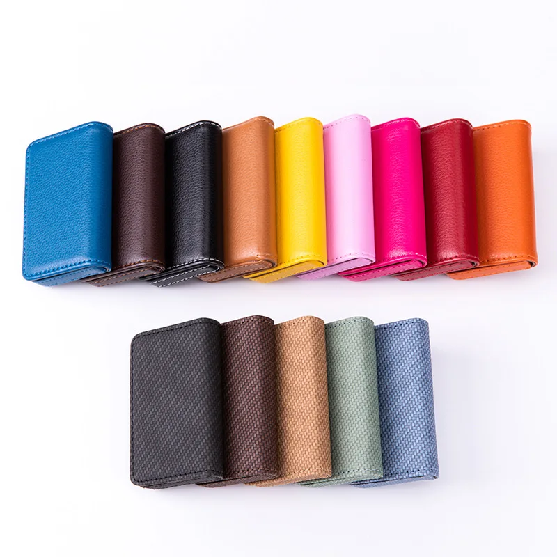 Simple Pu Leather Card Bag Bank Business Card Storage Box Portable Flip Cover Multifunctional Card Holder