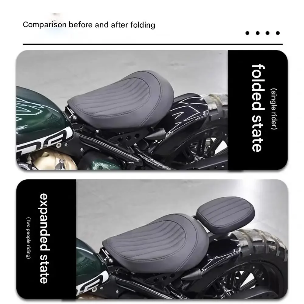 Modified folding rear seat single seat cushion to double seat retro hidden seat cushion accessories for Benda Napoleon 250