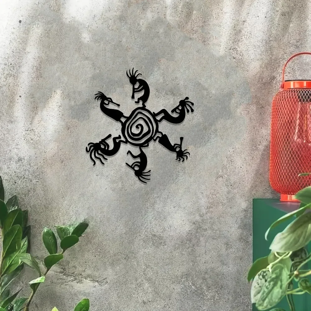 CIFBUY Kokopelli Iron Metal Wall Art Native American Southwest Sculpture Hanging Decor for Home Office Living Room Bedroom