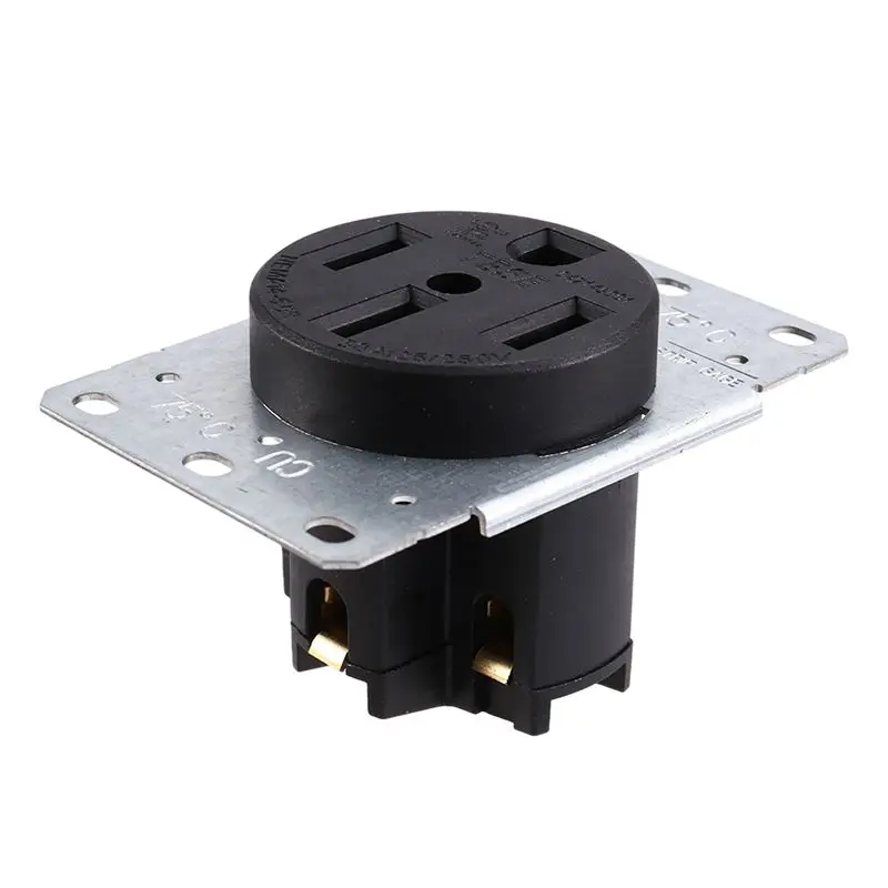 

Розетка A92P 3-полюсная 4-проводная 14-50R, до 50 ампер, 125/250 вольт, подходит для электромобилей, автодомов и крупной бытовой техники.