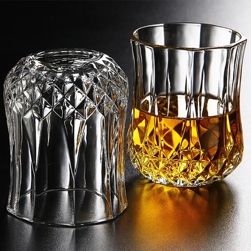 Hellodream Whiskey Glass 1 Pcs Old Fashioned Lead Free Crystal Liquor or Scotch Glasses,6.76 oz