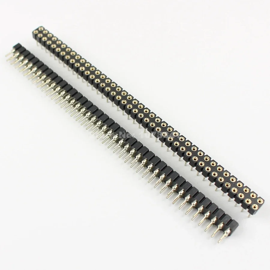 50pcs Pitch 2.54mm 2x40 Pin Female Double Row Tin Round Pin Header Strip