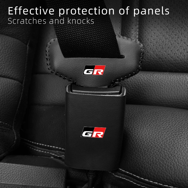 Anti Scratch Car Seat Belt Clip Protector Seatbelt Buckle Lock Cover For Toyota GR Gazoo Racing Sport C-HR RAV4 Avensis Prado