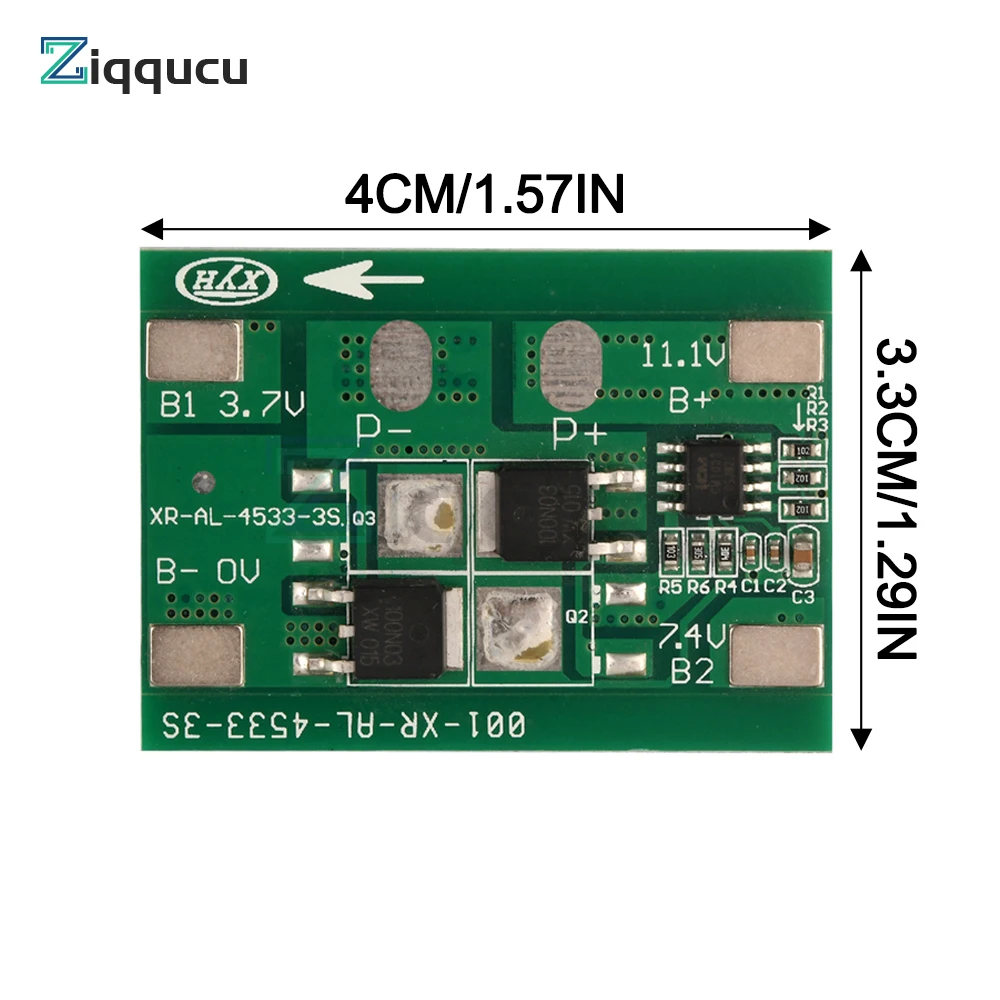 3S 12V 7A 18650 Lithium Battery Protection Board BMS Li-ion Charger Protection Module Anti-Overcharge Over-Discharge