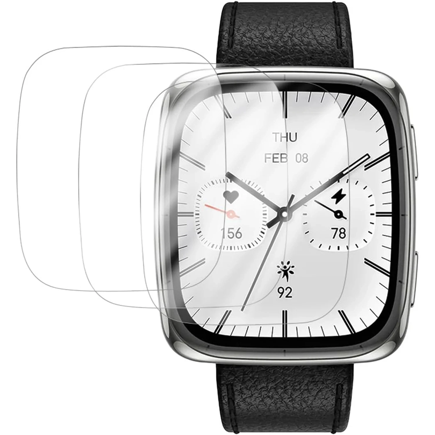 3 pçs vidro temperado para amazfit active 2 filme protetor de tela quadrado para amazfit active2 quadrado smartwatch vidro protetor