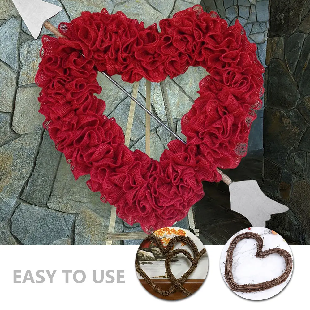 

Wreath Wall Decor Hanging for Front Door Heart Shaped Frame Decorations Wreaths