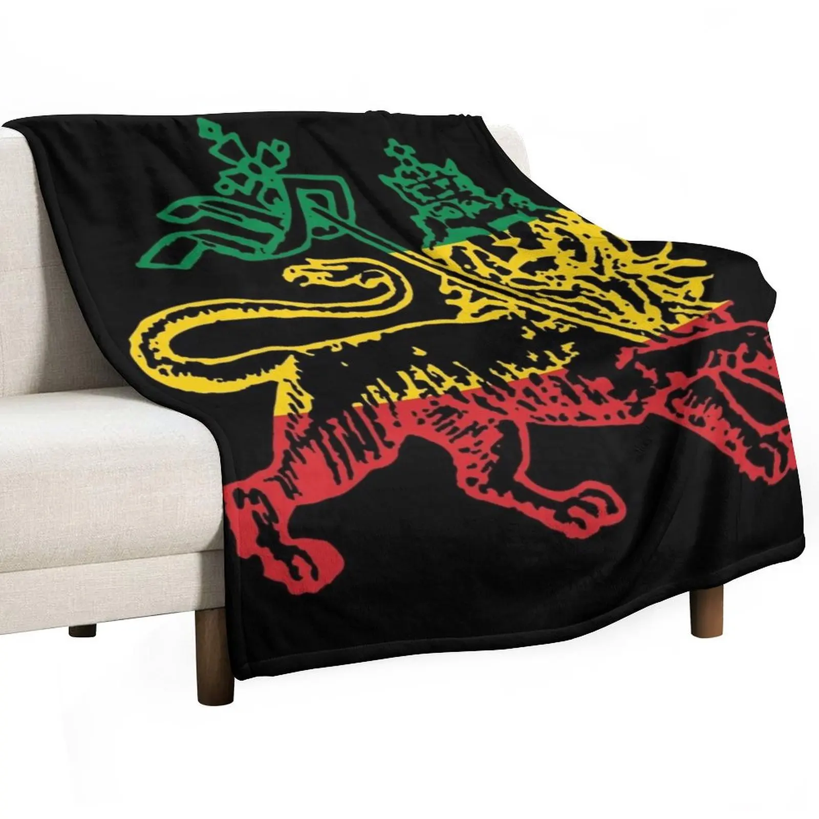 Lion of Judah Flag Ethiopia King Selassie Rasta Throw Blanket Summer Beddings Retros Thermal Blankets For Baby Blankets