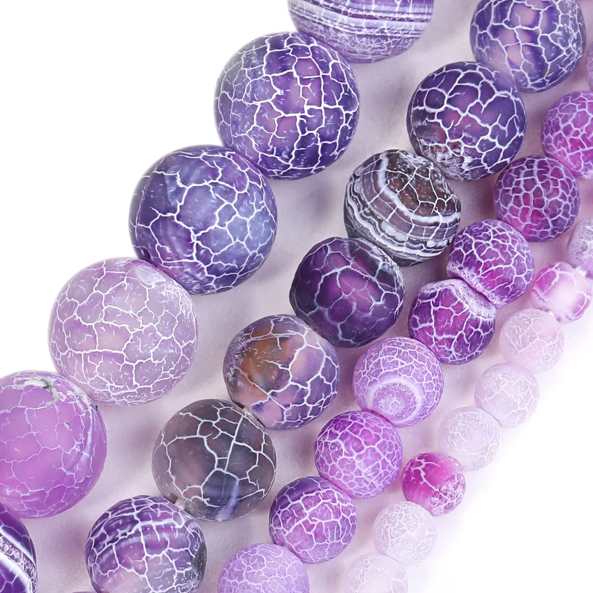 Dark purple weathered agate Cracked Vein Agate For Jewelry Making Diy Necklace Bracelet Earrings 4/6/8/10mm Wholesale
