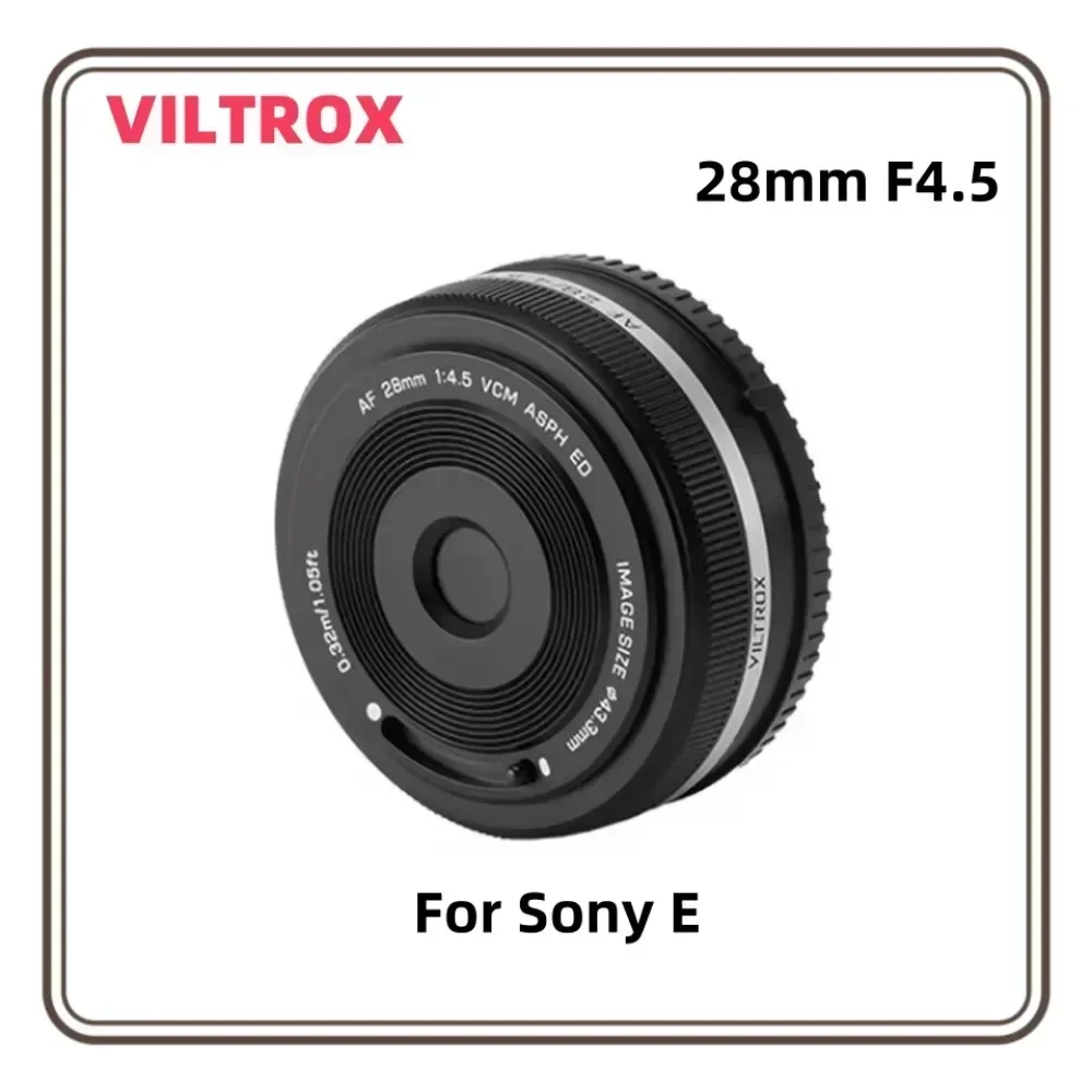 VILTROX 28mm F4.5 Pancake Lens for Sony E Auto Focus 28mm f/4.5 FE Chips-Size Ultra-Thin Full Frame Lens for Sony E Mount