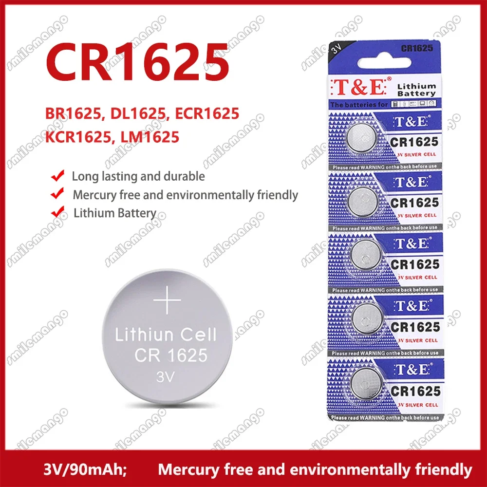 2-50PCS 3V 90mAh CR1625 Coin Cells Batteries CR 1625 DL1625 BR1625 LM1625 ECR1625 Lithium Button Battery For Watch Remote Key