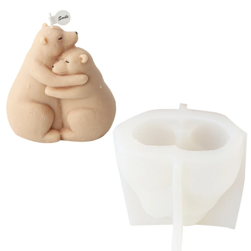 Hug Foxes Mold Bear Scented Candles Silicone Mold Dropship