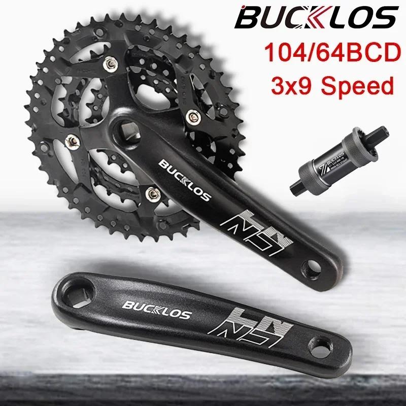 BUCKLOS MTB Crankset 104BCD Chainring Triple Speed Mountain Bike Crank Set 9/10 Speed Bicycle Chainwheel for Shimano Bike Part