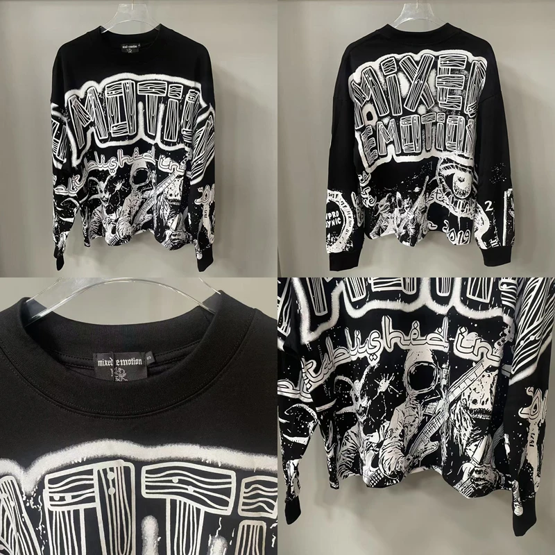 

European American Trend Classic Mixed Emotion Long T-shirts High Quality 1:1 Cotton Breathable MIXED EMOTION Tops Tee