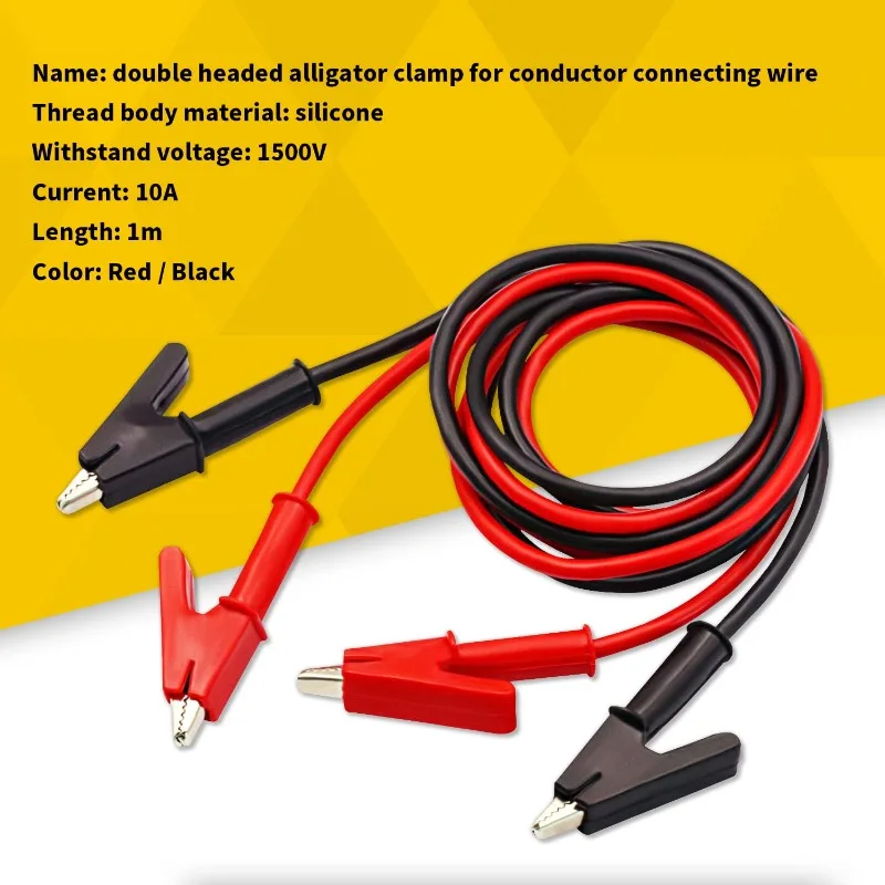 4Pcs 1M Alligator Clips Test Leads Dual Ended Silicone Jumper Wire with Insulators Clips Test Flexible Copper Cable for Testing