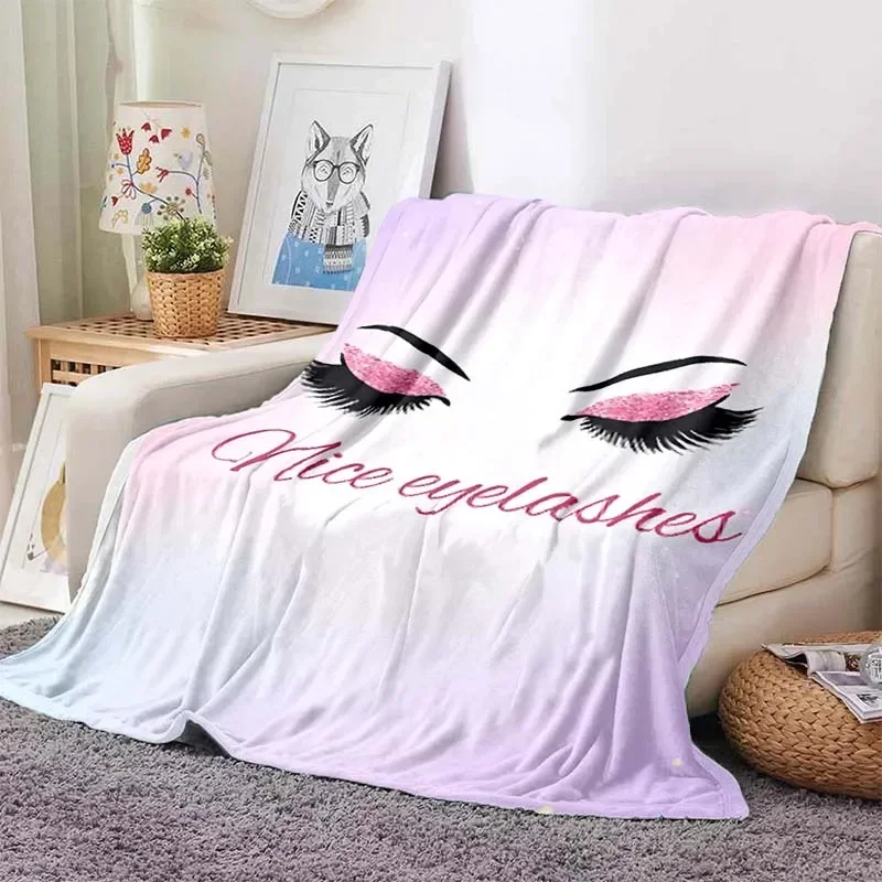 Digital Printed Eyelash Velvet Soft Plush Blanket Flannel Blanket Home Living Room Bedroom Bed Sofa Lunch Break Picnic Blanket