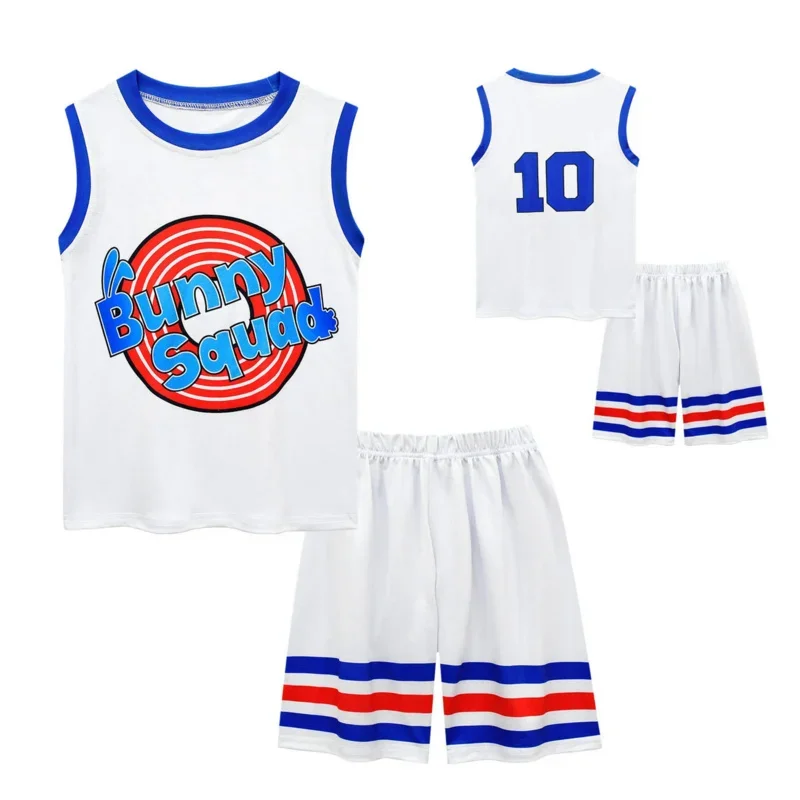 Kids Clothes Boys Girls Space Jam 2 Cosplay Costumes Tune Squad Vest Tshirt Shorts Pants Baby Children Basketball Sports Suit