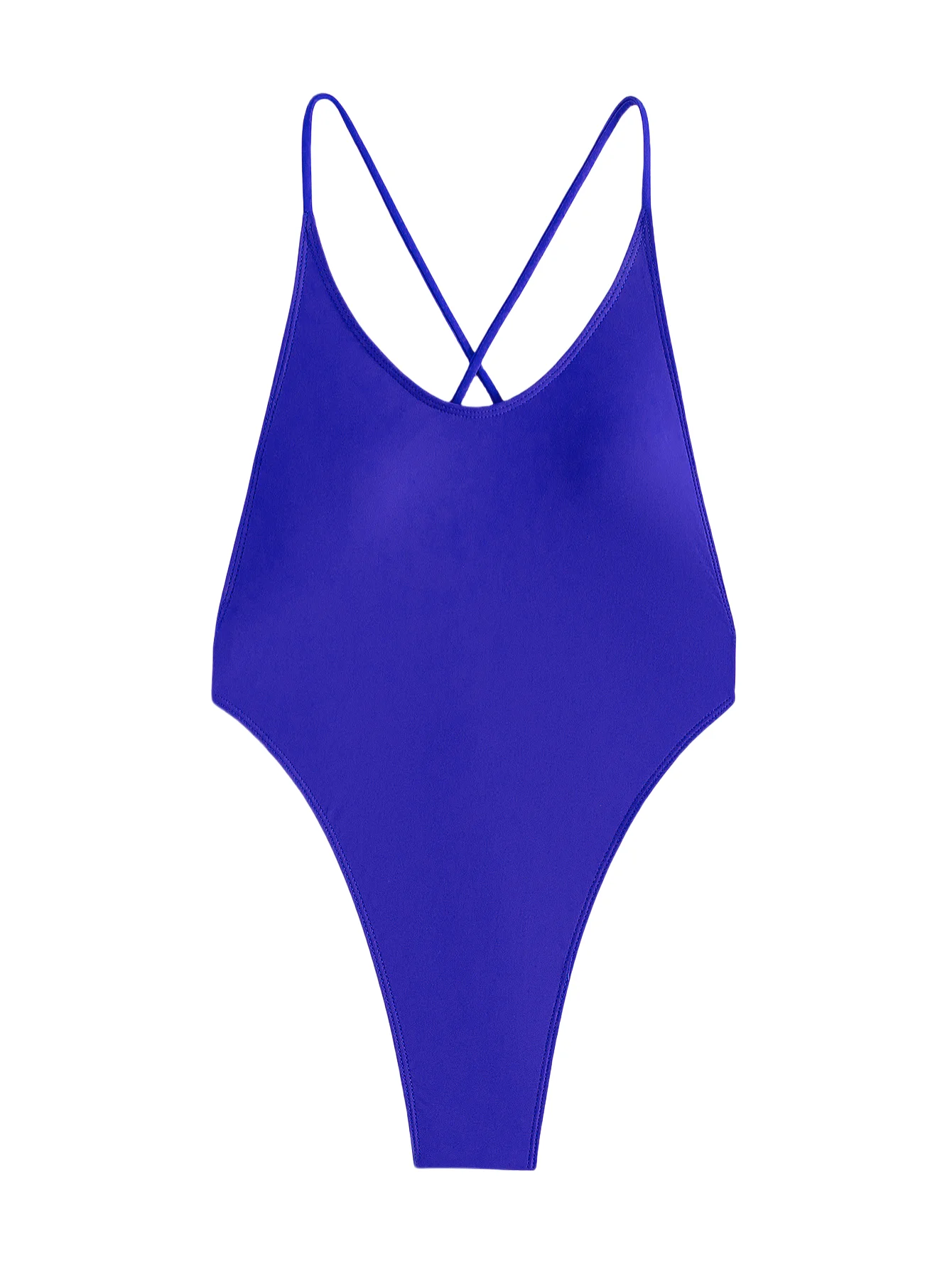 Sexy Bikini-Einteiler-Badeanzug mit Schnitt, hohes Design, solide Strandbadebekleidung, überkreuzter Rücken, Sommer-Pool-Badeanzug für Damen mit Bauchkontrolle