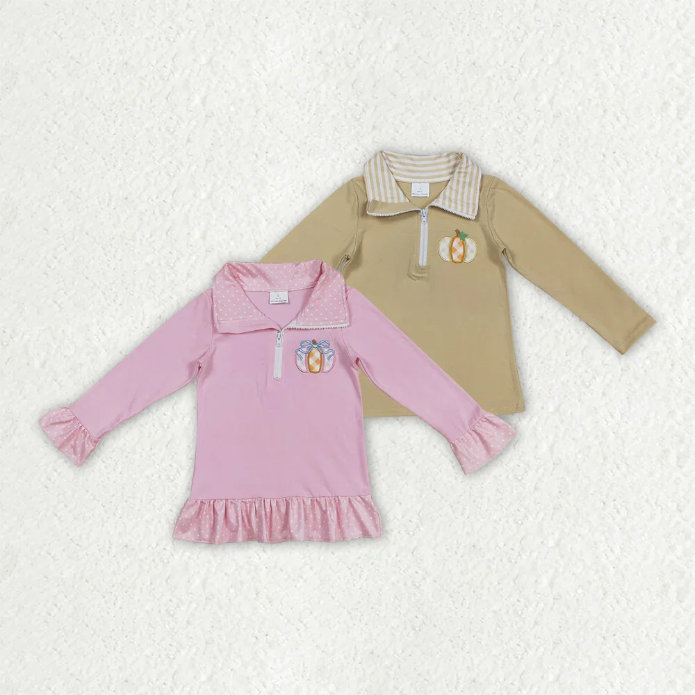 

Z825-08 GT1112 Wholesale Children clothing baby girl clothes Halloween embroidery long sleeve tops Boutique kids clothes girls
