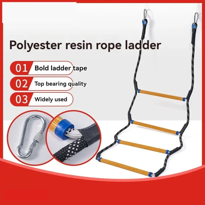 

Outdoor climbing resin ladder Fitness equipment polyester rope ladder aerial work rope ladder