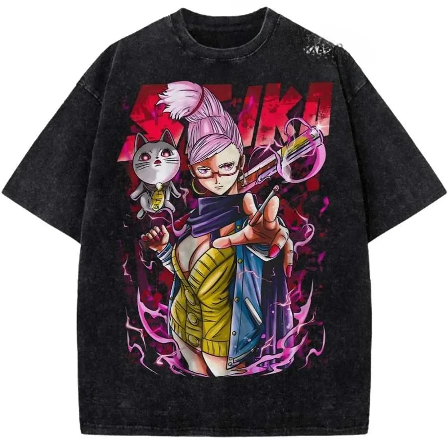 مومو أيأسه توربو الجدة أنيمي Dandadan الرجال النساء قصيرة الأكمام تي شيرت ريترو غسلها تيز عادية القطن المتضخم Harajuku القمم #4