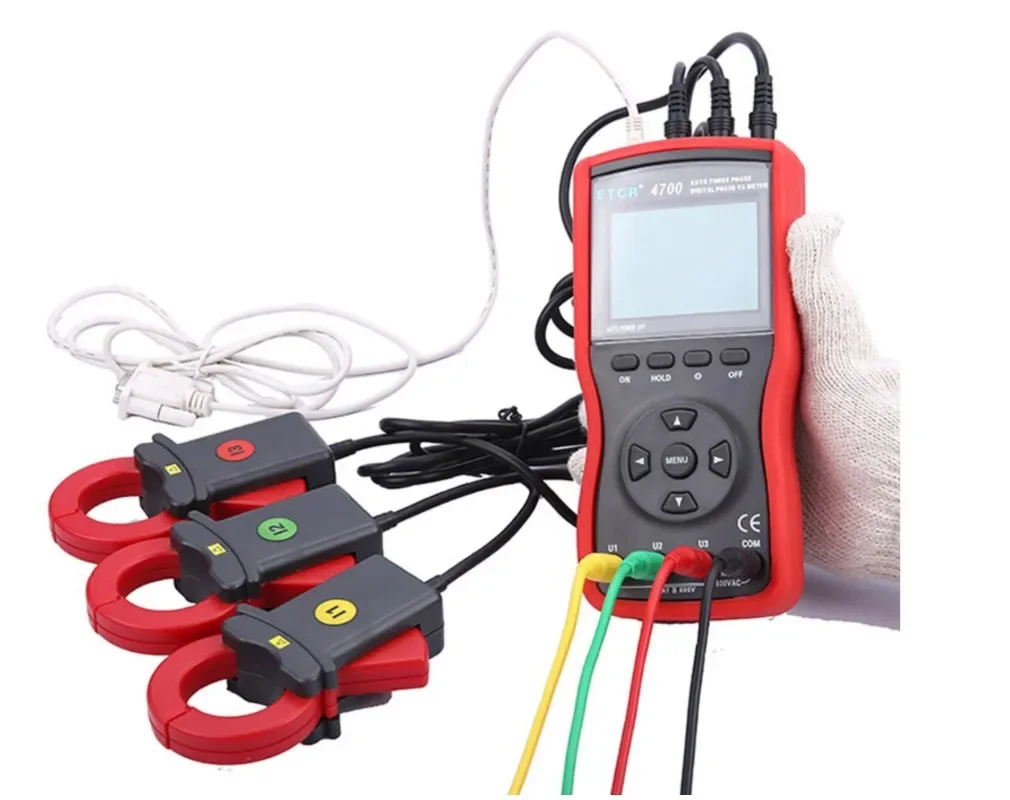 ETCR4700 Three Phase Digital Phase Volt-Ampere Clamp Meter measure AC voltage And AC Current