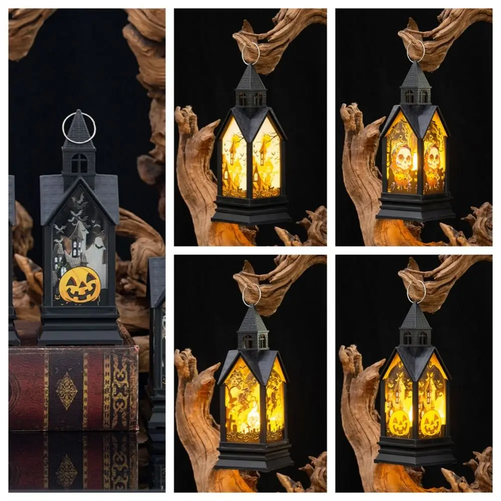 Linterna de viento colgante para Halloween, FAROL DE CALABAZA Retro, portátil, espantapájaros, utilería para Castillo