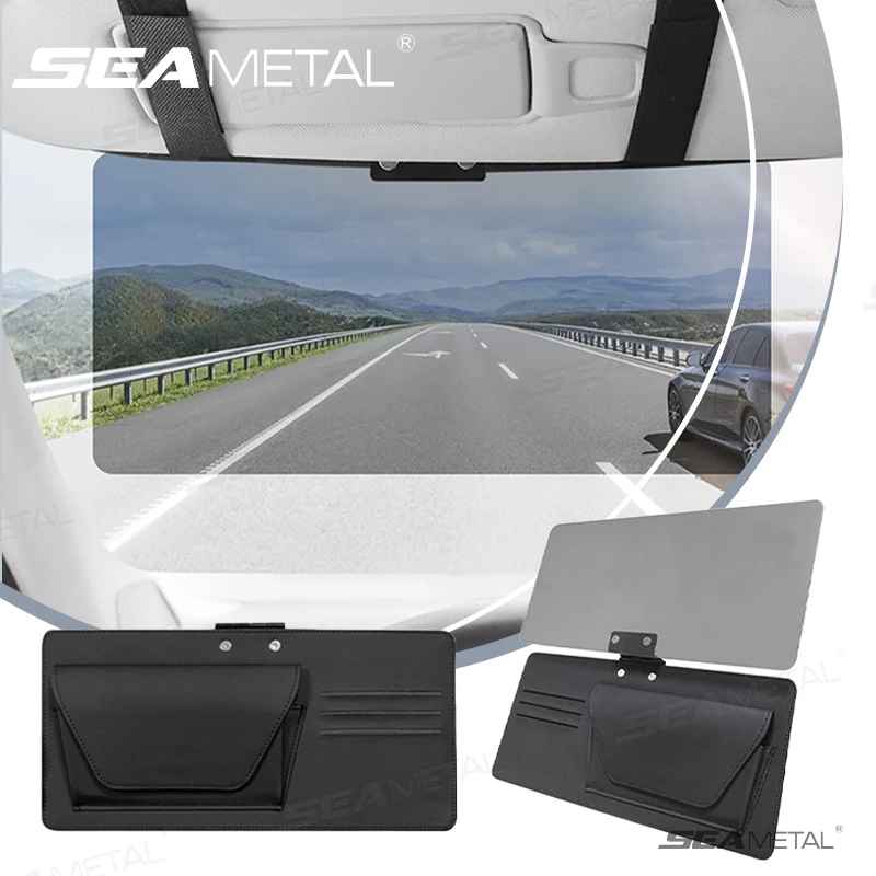 

SEAMETAL Car Sun Visor Combining Shading and Storage Function Foldable Upward Sunvisor Clear Vision Anti-Glare Polarized Lens