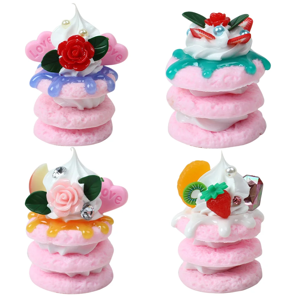 4pcs Sandwich Biscuit Model Artificial Simulation Cake Dessert Fake  Food Model Photography Props Artificial Dessert