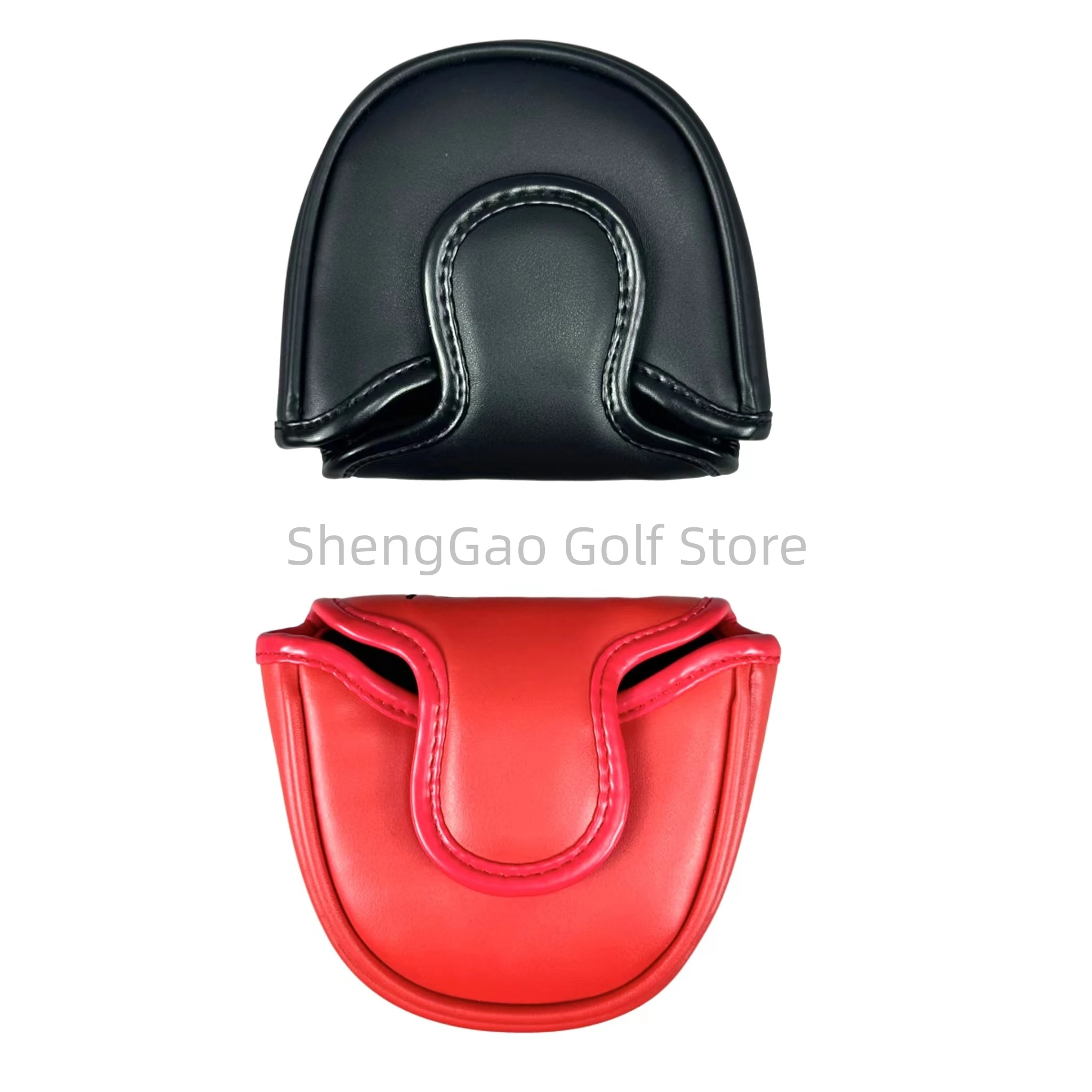 1pc cowhead padrão golf putter capa de couro do plutônio mallet putter capa fecho magnético golf head cover