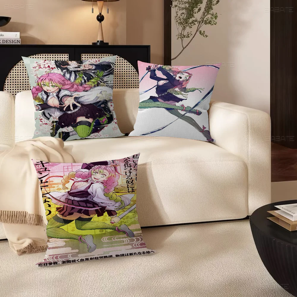 Slayer Kanroji Mitsuri 45*45cm Cushion Cover Pillow Cover Decor Pillowcase Home Pillowcase For Couch Pillow