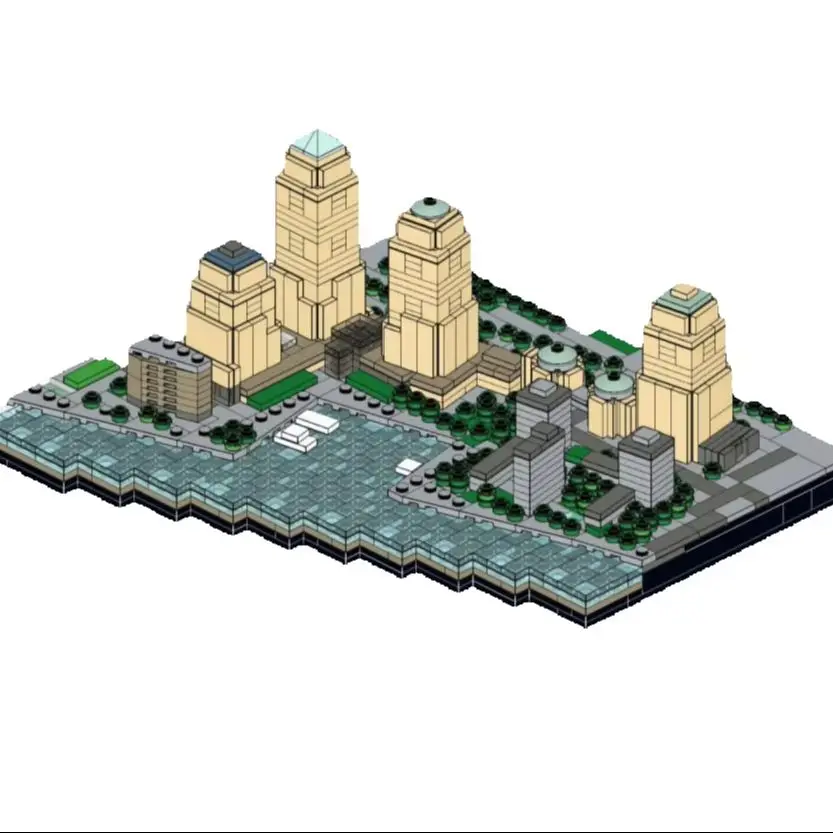 

World Financial Center NYC Model Architecture Display MOC Building Blocks DIY Assemble Bricks Educational Toys Gifts 1094PCS